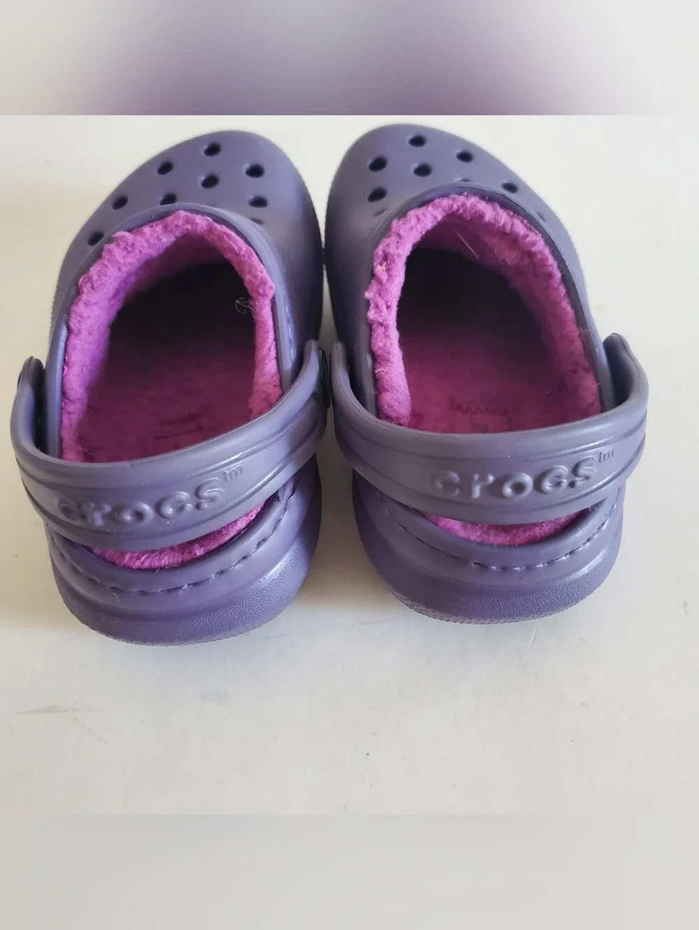 Crocs Classic Lined Clogs Purple Toddler Size 7
